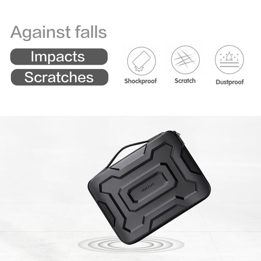 MOSISO 13-16 inch Laptop Case, Waterproof Shockproof Computer Bag | Compatible with MacBook HP Dell | Mechanical Geometric EVA Carrying Sleeve with Handle | Hard Shell | Black