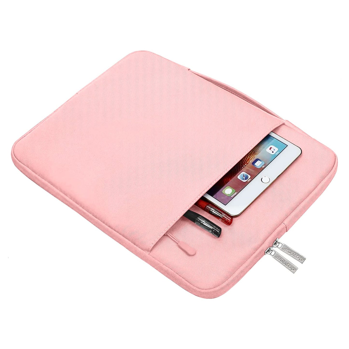 MOSISO Laptop Case 17.3 inch, 17-17.3 inch Laptop Sleeve with Handle Compatible with Dell XPS/HP Pavilion/Ideapad/Acer/Alienware/HP Omen, Polyester Multifunctional Computer Bag, Pink