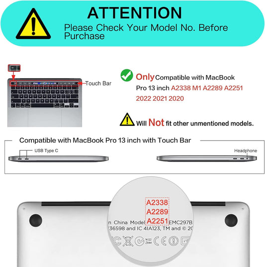 MOSISO Compatible with MacBook Pro 13 inch Case M2 2023 2022 2021 2020 A2338 M1 A2289 A2251 with Touch Bar Touch ID, Plastic Hard Shell with TPU Bumper&Carrying Sleeve Bag&Keyboard Cover, Black iMosiso