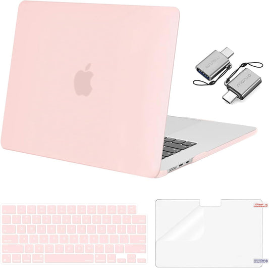 MOSISO Compatible with MacBook Air 15 inch Case M5 2026 M4 2025 M3 M2 2024 2023 A3448 A3241 A3114 A2941, Hard Shell&Keyboard Cover&Screen Film&Type C, Great for Study Travel Work