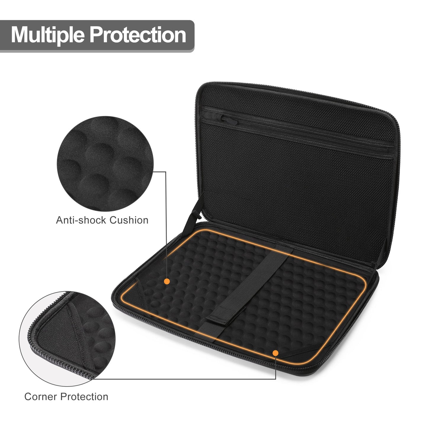MOSISO Hard Shell Laptop Case Sleeve, 15.6-17.3 inch Computer Bag Compatible with MacBook Air 15/Pro 16,HP,Dell,Lenovo,Asus, Notebook, Abstract Geometric Waterproof Carrying Case Bag with Strap, Black iMosiso