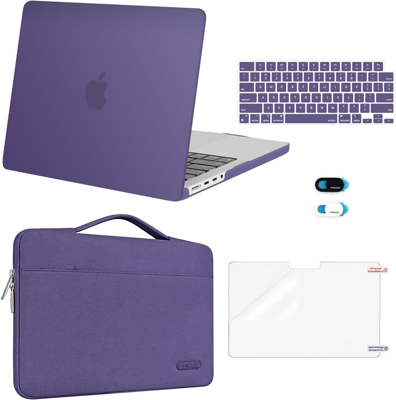 MOSISO Compatible with MacBook Pro 14 inch Case M5 2026 M4 M3 M2 M1 2025-2021 A3427 A3426 A3434 A3112 A3185 A3401 A2918 A2992 A2779 A2442, Case&Bag&Keyboard Skin&Webcam Cover&ScreenFilm