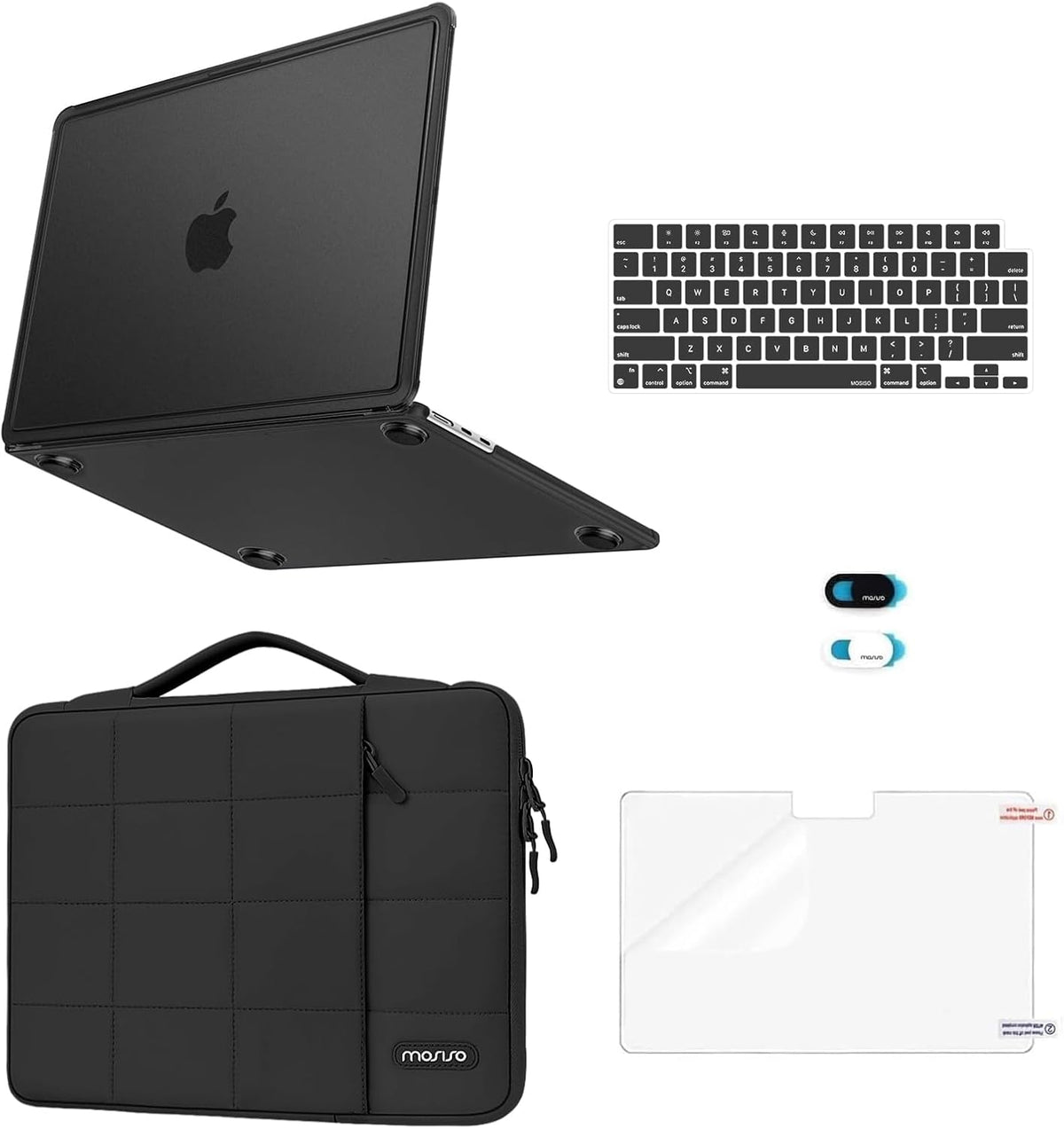 MOSISO 5-in-1 Hard Shell Kit for MacBook Air 13 Inch M5-M2 — A3449/A3240/A3113/A2681, Pink Anti-Crack Case with 2 Keyboard Covers & Webcam Cover