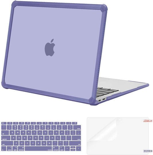 MOSISO Compatible with MacBook Air 13 inch Case 2022-2018 Release A2337 M1 A2179 A1932, Anti-Cracking Heavy Duty Plastic Hard Shell Case with TPU Bumper&Keyboard Cover&Screen Film