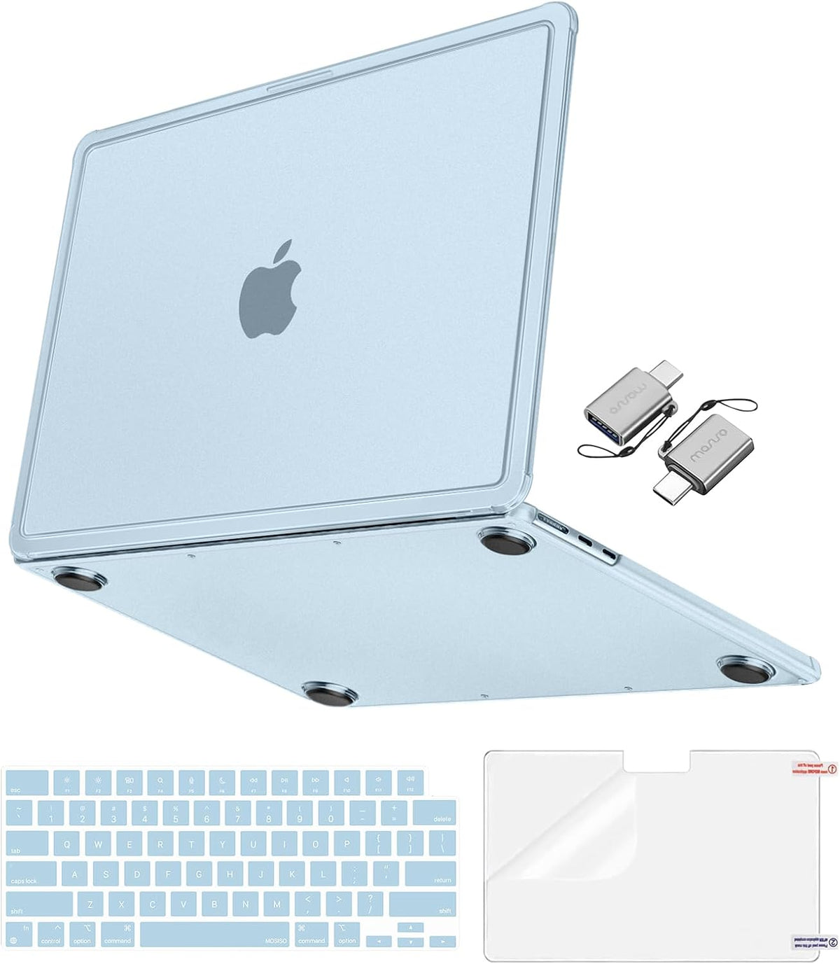 MOSISO 4-in-1 Hard Shell Case for MacBook Air 13 & 13.6 Inch M5 M4 M3 M2 (2026-2022) — A3449/A3240/A3113/A2681, Matte Anti-Fingerprint Kit