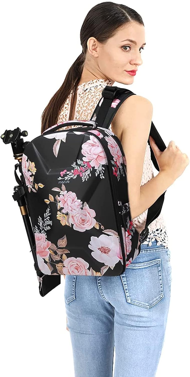 MOSISO Camera Backpack, DSLR/SLR/Mirrorless Photography Camera Bag Peony Waterproof Hardshell Case with Tripod Holder & Laptop Compartment Compatible with Canon/Nikon/Sony/DJI Mavic Drone, Black mysite