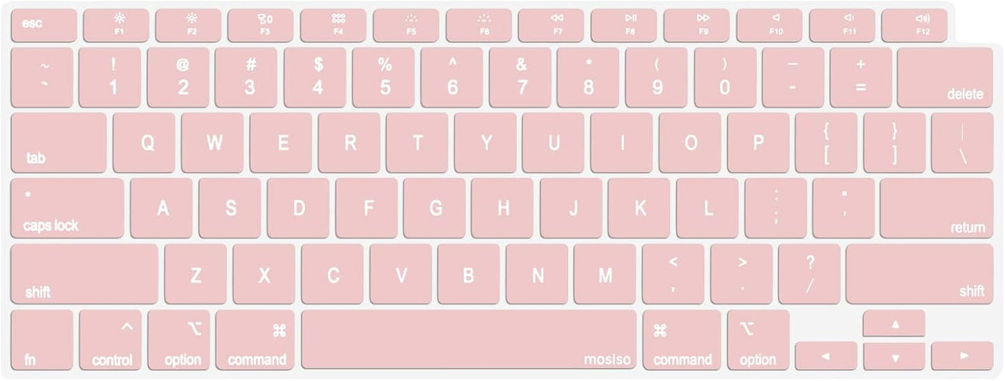 MOSISO Keyboard Cover Compatible with MacBook Air 13 inch 2022 2021 2020 Release A2337 M1 A2179 Retina Display with Touch ID Backlit Magic Keyboard, Waterproof Protective Silicone Skin