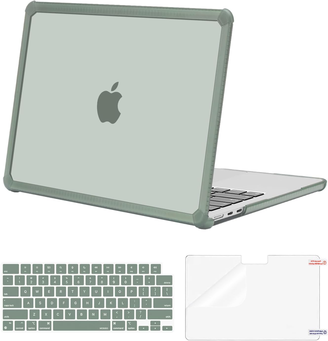 MOSISO Compatible with MacBook Air 13 inch Case M5 2026 M4 2025 M3 M2 2024-2022 A3449 A3240 A3113 A2681,3 in 1 Kit Crack-Resistant Heavy Duty Protective Plastic Hard Case with TPU Bumper, Pink