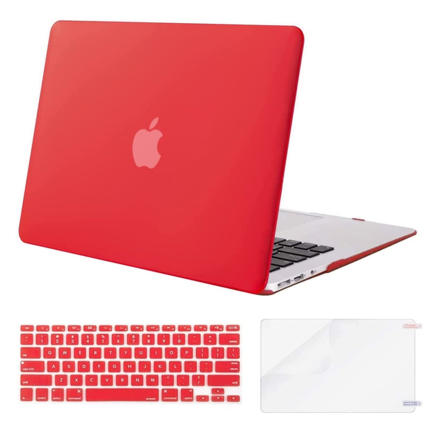 MOSISO Compatible with MacBook Air 13 inch Case (Models: A1369 & A1466, Older Version 2010-2017 Release), Protective Plastic Hard Shell Case & Keyboard Cover & Screen Protector, Rose Quartz