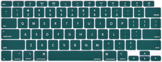 MOSISO Keyboard Cover Compatible with MacBook Air 13 inch 2022 2021 2020 Release A2337 M1 A2179 Retina Display with Touch ID Backlit Magic Keyboard, Waterproof Protective Silicone Skin, Black