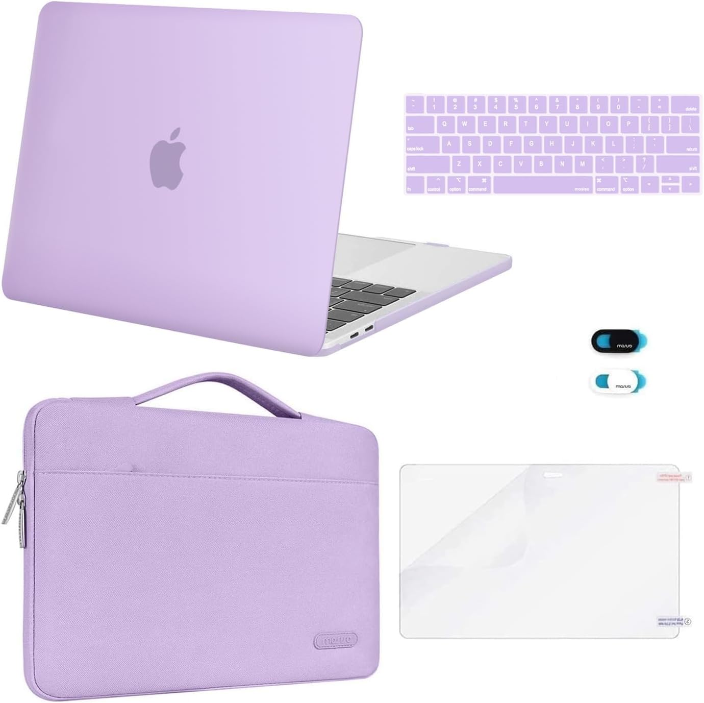 MOSISO Compatible with MacBook Pro 13 inch Case M2 2026, 2025, 2024-2016 A2338 M1 A2251 A2289 A2159 A1989 A1708 A1706, Plastic Hard Case&Bag&Keyboard Skin&Webcam Cover&Screen Protector, Avocado Green