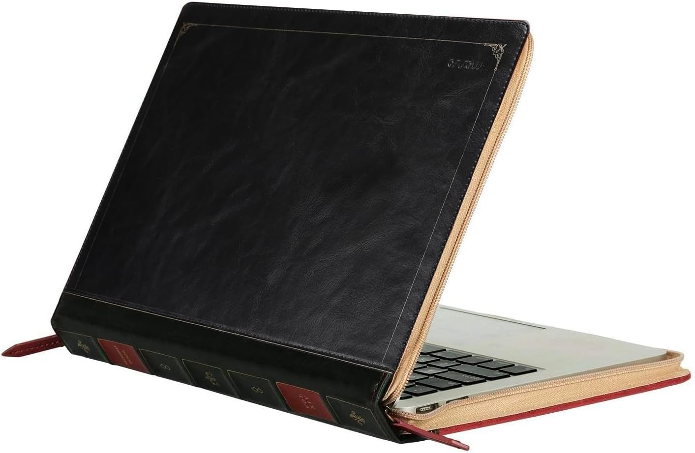 MOSISO Compatible with MacBook Air 15 inch 2026-2023 M5 M4 M3 M2/Pro 15 inch Case A1990 A1707 2019-2016, PU Leather Laptop Sleeve Vintage Retro Zippered Portfolio Protective Case Cover