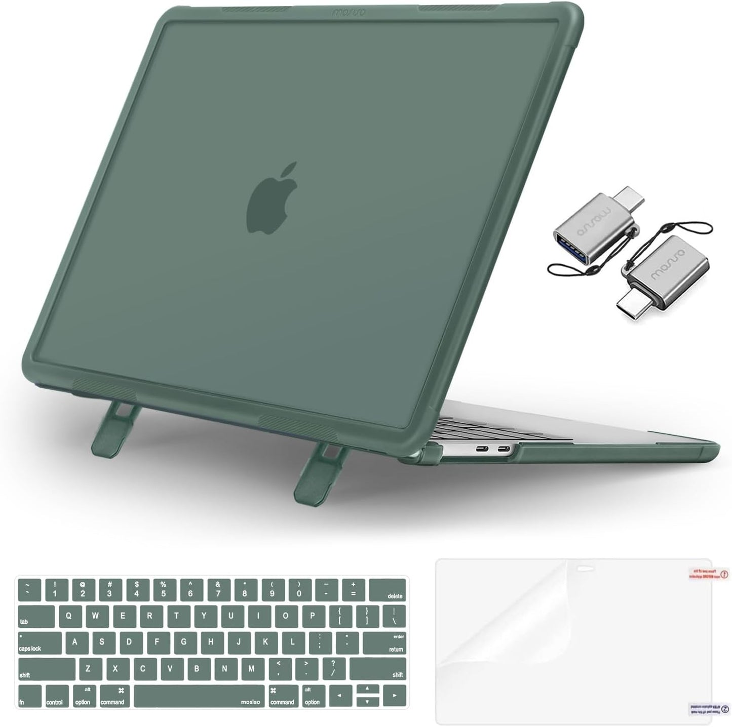 MOSISO Compatible with MacBook Pro 13 inch Case M2 2026-2016 A2338 M1 A2251 A2289 A2159 A1989 A1708 A1706, Heavy Duty Plastic Hard Case with Kickstand&Keyboard Skin&Screen Film&Type C