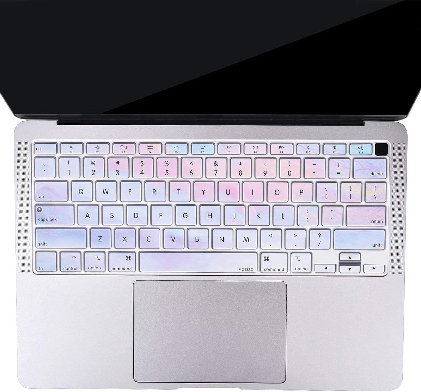 MOSISO Keyboard Cover Only Compatible with MacBook Air 13 inch 2021 2020 Release A2337 M1 A2179 Retina Display with Touch ID Backlit Magic Keyboard, Waterproof Protective Silicone Skin,Colorful Clouds