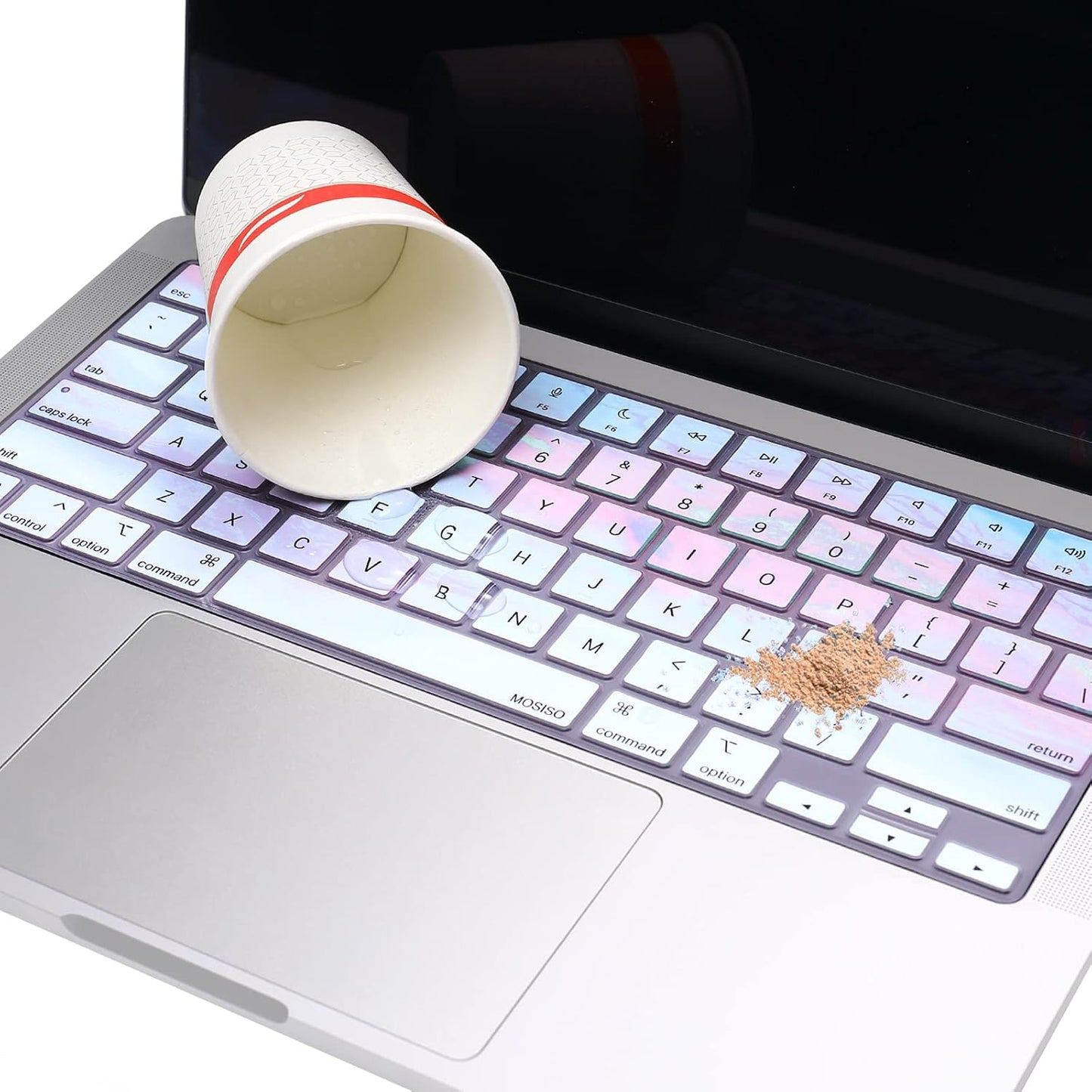 MOSISO Keyboard Cover Skin Compatible with MacBook Air 15 inch M3 A3114 M2 A2941/Air 13.6 A3113 A2681/Pro 14/16 M4 M3 M2 M1, Colorful Clouds