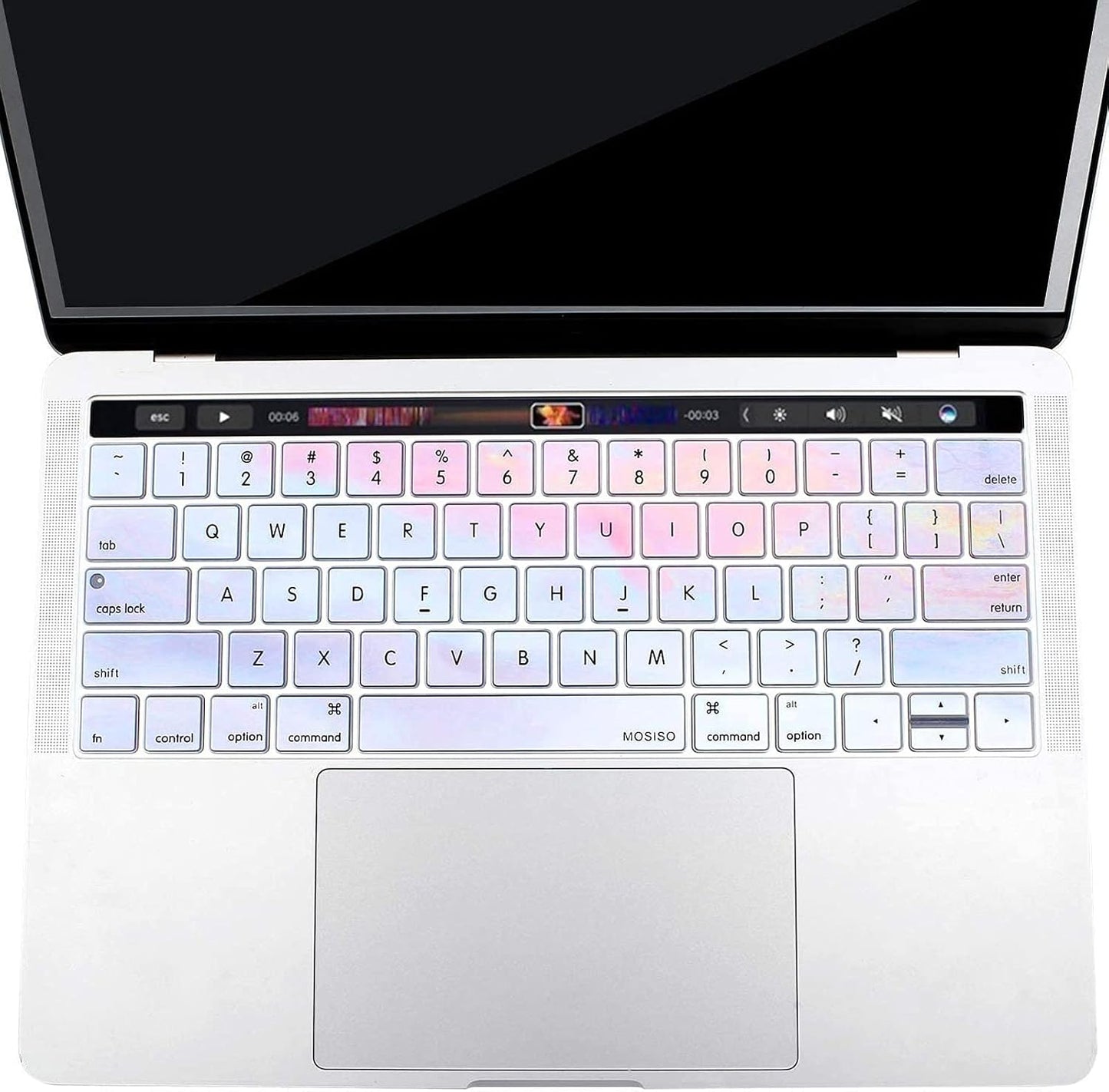 MOSISO Keyboard Cover Compatible with MacBook Pro with Touch Bar 13 and 15 inch 2019 2018 2017 2016 (Model: A2159, A1989, A1990, A1706, A1707),Pattern Silicone Skin Protector, Colorful Clouds