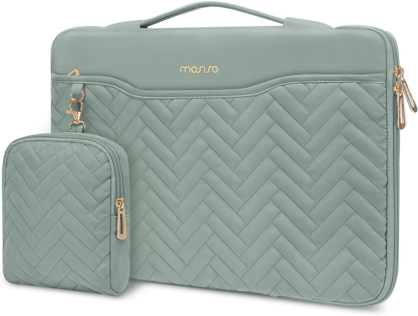 MOSISO 360 Protective Laptop Case, 13.3/14 inch Laptop Sleeve Compatible with MacBook Neo/Air 13.6/Pro 13/Pro 14, HP Dell ASUS, Rectangle Quilted Bag with Handle&Pocket&Small Case, Black