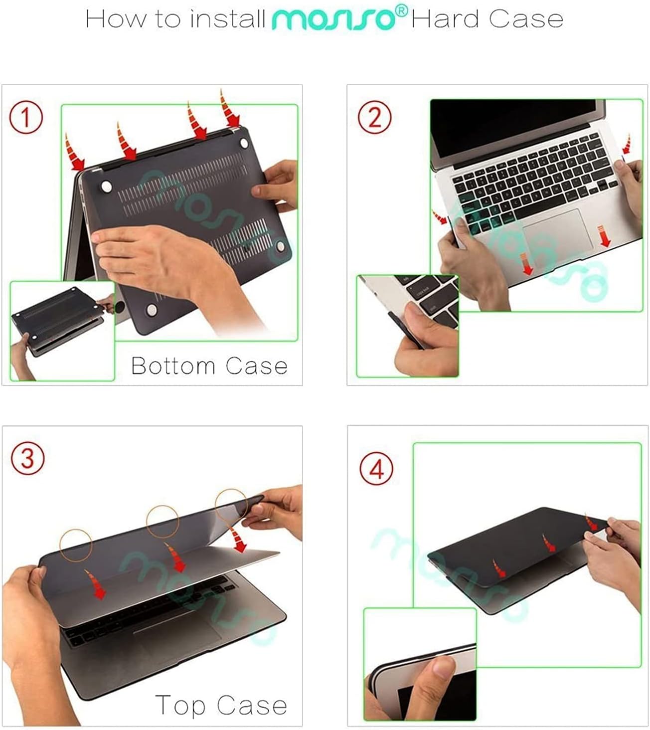MOSISO Compatible with MacBook Air 13 inch Case (A1369 A1466, Older Version 2010-2017 Release), Plastic Hard Shell Case & Sleeve Bag & Keyboard Cover & Webcam Cover & Screen Protector, Honeydew Green iMosiso