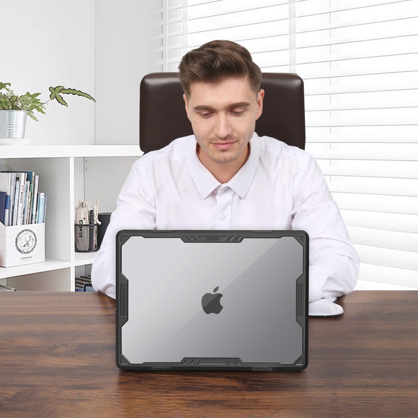 MOSISO Compatible with MacBook Air 15 inch Case 2025 2024 2023 Release M4 A3241 M3 A3114 M2 A2941, Symmetric Geometric Heavy Duty Plastic Hard Shell with TPU Bumper&Keyboard Cover&Type C, Black