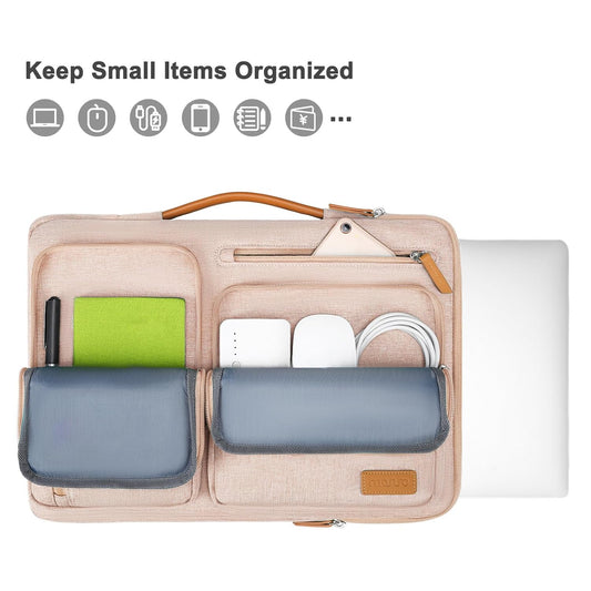 MOSISO 360 Protective Laptop Case 16 inch, 15-15.6 inch Laptop Sleeve Compatible with MacBook Pro 16, HP, Acer, Dell, Lenovo, ASUS, Side Open Carrying Case with 4 Zipper Pockets&Handle, Khaki iMosiso