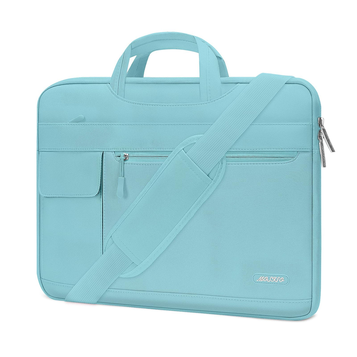 MOSISO Polyester Flapover Laptop Shoulder Briefcase Sleeve, Fits 13.3-15.6 Inch MacBook Air Pro M1-M5 Notebook