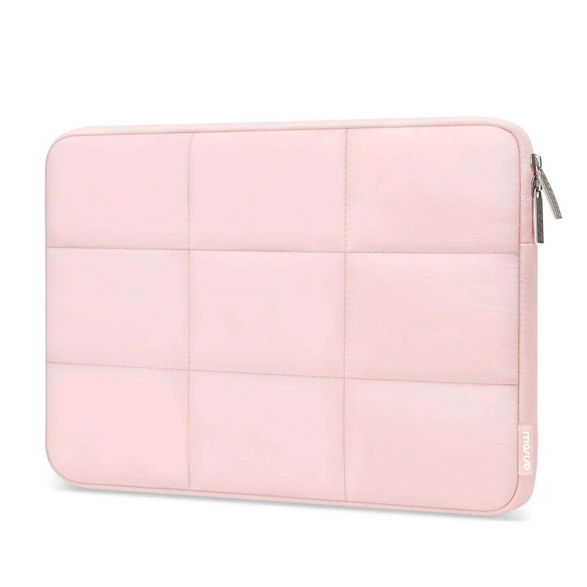 MOSISO Rectangle Quilted Puffy Women Laptop Sleeve, 13 16 Inch, Water Repellent Polyester, Dual Metal Zipper & Fleece Lining