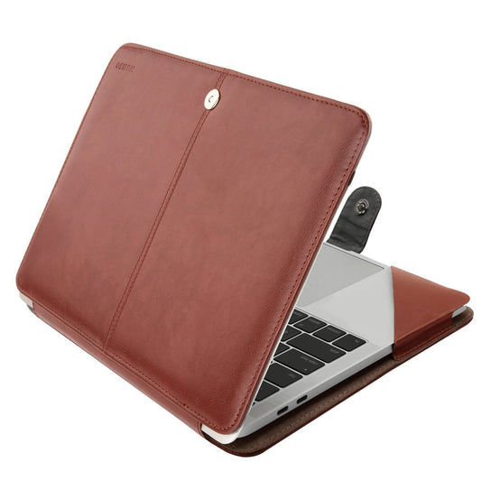 MOSISO Compatible with MacBook Air 15 inch M4 A3241 M3 A3114 M2 A2941 2025 2024 2023/ Pro 15 Case A1990 A1707 2019-2016, PU Leather Portfolio Protective Stand Cover Sleeve with Clear Strip, Black