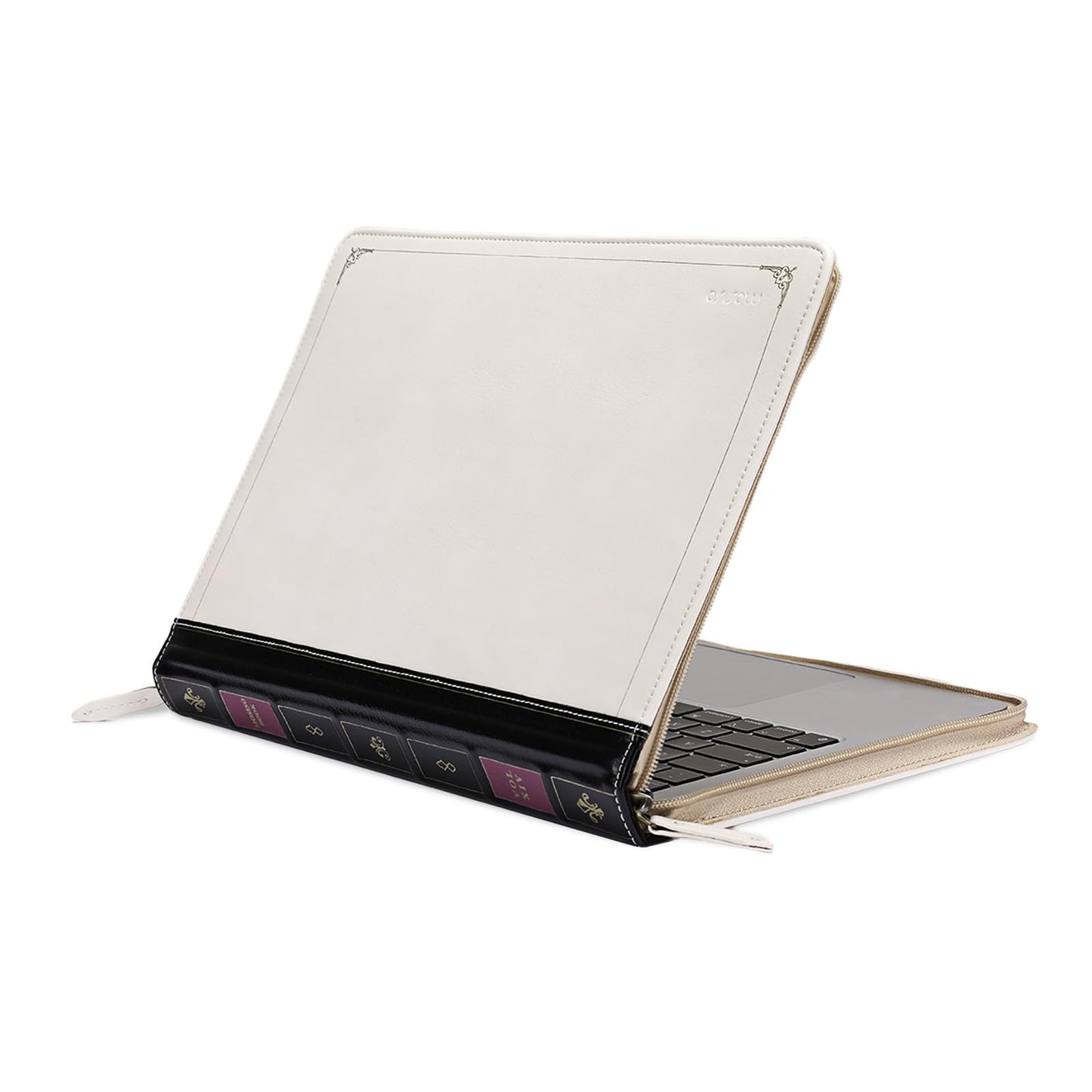 MOSISO Laptop Sleeve Case Compatible with MacBook Air 13 inch M4 A3240 M3 A3113 M2 A2681 M1 A2337 A2179 A1932 2025-2018/Pro 13 inch M2 M1 2025-2016, PU Leather Vintage Portfolio Cover, Black