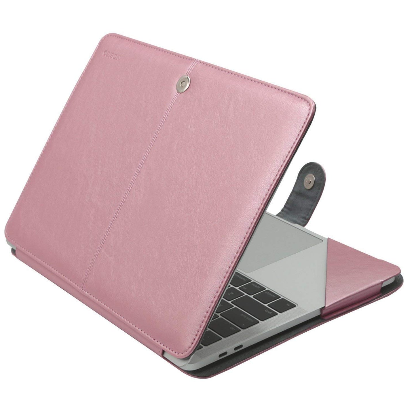 MOSISO Case Compatible with MacBook Air 13.6 inch M4 M3 M2 2025-2022 /Air 13 M1 2022-2018 /Pro 13 inch M2 M1 2025-2016, PU Leather Portfolio Protective Stand Cover, Serenity Blue