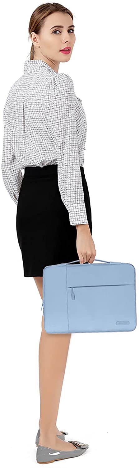 MOSISO Laptop Sleeve Bag Compatible with MacBook Air 13 inch A2337 M1 A2179 A1932 2018-2022/Pro 13 inch A2338 M1 A2251 A2289 A2159 A1708, 13 13.3 15 15.6 16 inch MacBook Pro 14 16 m1 A2442 A2485Polyester Multifunctional Briefcase Bag, Cerulean Blue iMosiso