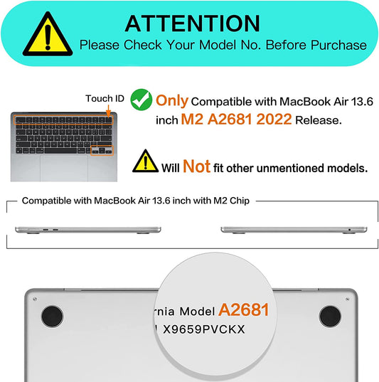 MOSISO Compatible with MacBook Air 13.6 inch Case 2022 Release A2681 M2 Chip with Liquid Retina Display & Touch ID, Protective Plastic Hard Shell Case & Keyboard Cover Skin, Baby Blue iMosiso