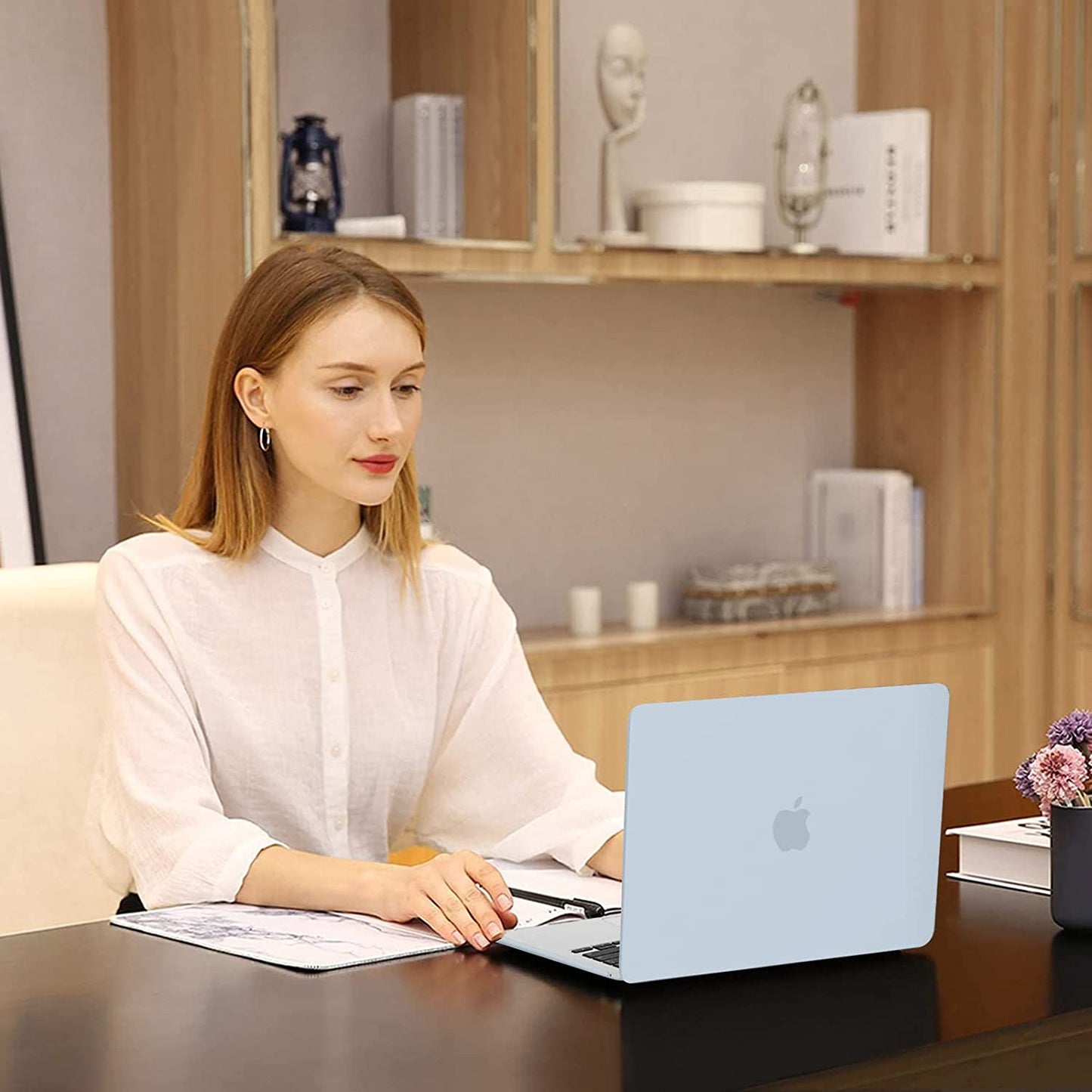 MOSISO Compatible with MacBook Air 13.6 inch Case 2022 Release A2681 M2 Chip with Liquid Retina Display & Touch ID, Protective Plastic Hard Shell Case & Keyboard Cover Skin, Baby Blue iMosiso