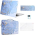 MOSISO Compatible with MacBook Air 13 inch Case 2020 2019 2018 Release A2337 M1 A2179 A1932 Retina,Plastic Watercolor Marble Hard Shell&Sleeve Bag&Keyboard Skin&Webcam Cover&Screen Protector, Blue