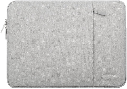 MOSISO Laptop Sleeve Bag Compatible with MacBook Air 13 inch A2337 M1 A2179 A1932 2018-2021/Pro 13 inch A2338 M1 A2251 A2289 A2159 A1989 A1706 A1708, Polyester Vertical Case with Pocket, Gray iMosiso