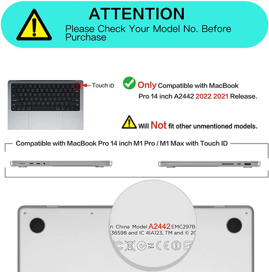 MOSISO Compatible with MacBook Pro 14 inch Case 2021 2022 Release A2442 M1 Pro / M1 Max with Liquid Retina XDR Display Touch ID, Plastic Hard Shell Case & Keyboard Cover Skin, Serenity Blue iMosiso