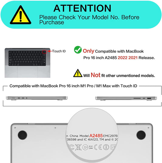 MOSISO Compatible with MacBook Pro 16 inch Case 2021 2022 Release A2485 M1 Pro/Max with Liquid Retina XDR Display Touch ID, Plastic Hard Shell&Keyboard Skin&Screen Protector&Storage Bag, Crystal Clear iMosiso