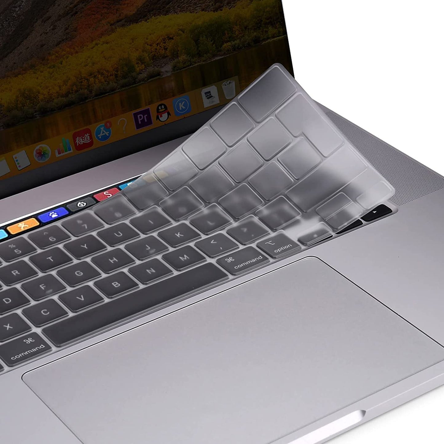MOSISO Keyboard Cover Compatible with 2020 MacBook Pro 13 inch A2338 M1 A2289 A2251 & 2019 MacBook Pro 16 inch A2141 with Touch ID & Retina Display, Protective Silicone Skin, Transparent iMosiso