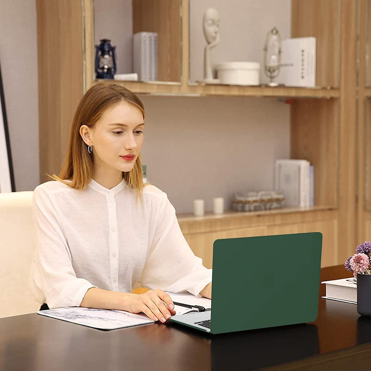 MOSISO Compatible with MacBook Air 13.6 inch Case 2022 2023 Release A2681 M2 Chip with Liquid Retina Display Touch ID, Plastic Hard Shell&Keyboard Cover&Screen Protector&Storage Bag, Peacock Green iMosiso