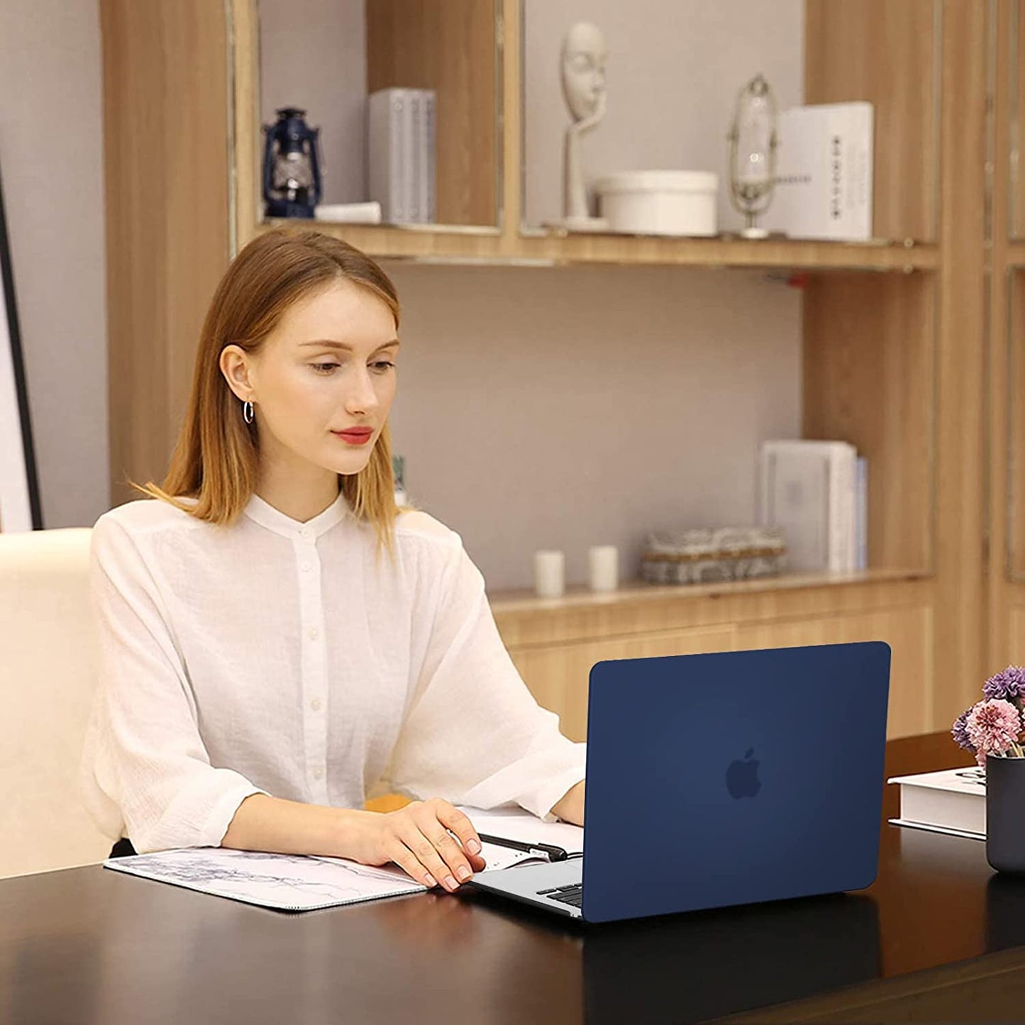 MOSISO Compatible with MacBook Air 13.6 inch Case 2022 2023 Release A2681 M2 Chip with Liquid Retina Display Touch ID, Plastic Hard Shell&Keyboard Cover&Screen Protector&Storage Bag, Navy Blue iMosiso