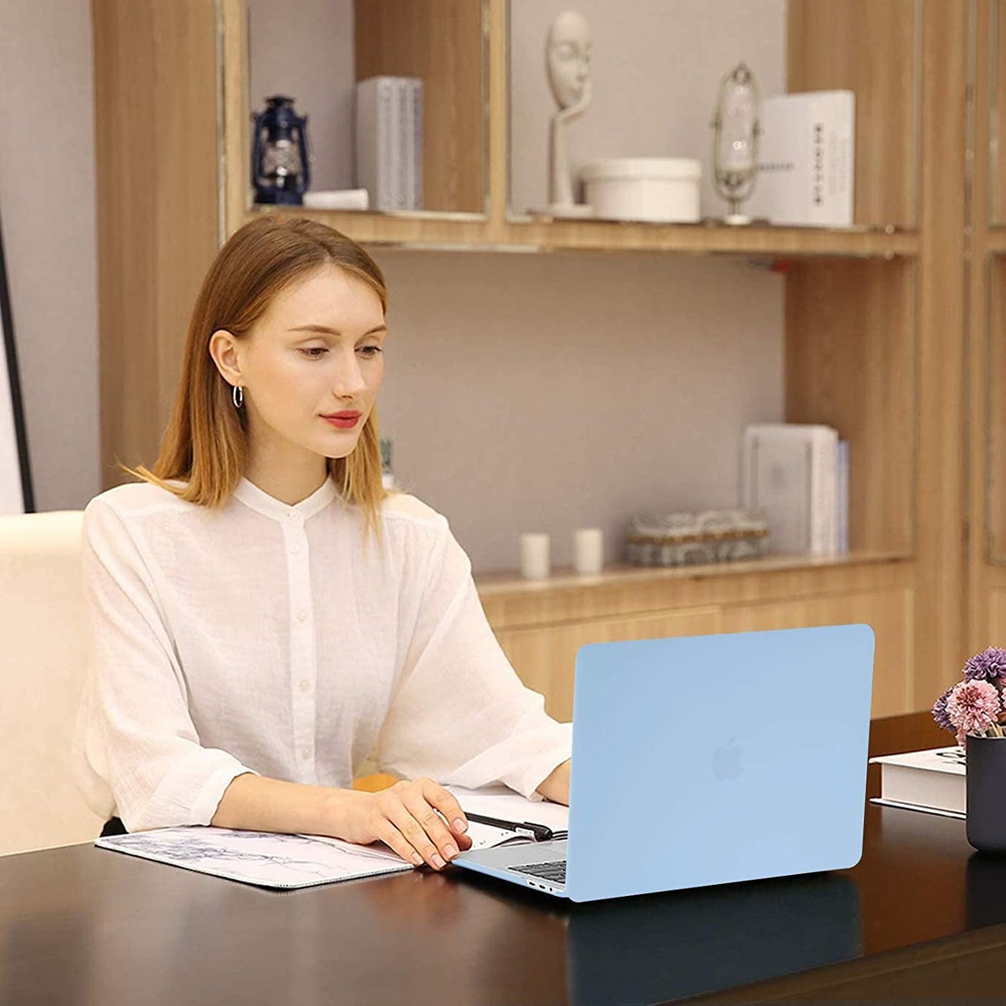 MOSISO Compatible with MacBook Pro 13 inch Case 2020-2016 Release A2338 M1 A2289 A2251 A2159 A1989 A1706 A1708, Plastic Hard Shell Case&Keyboard Cover Skin&Screen Protector&Storage Bag, Airy Blue iMosiso