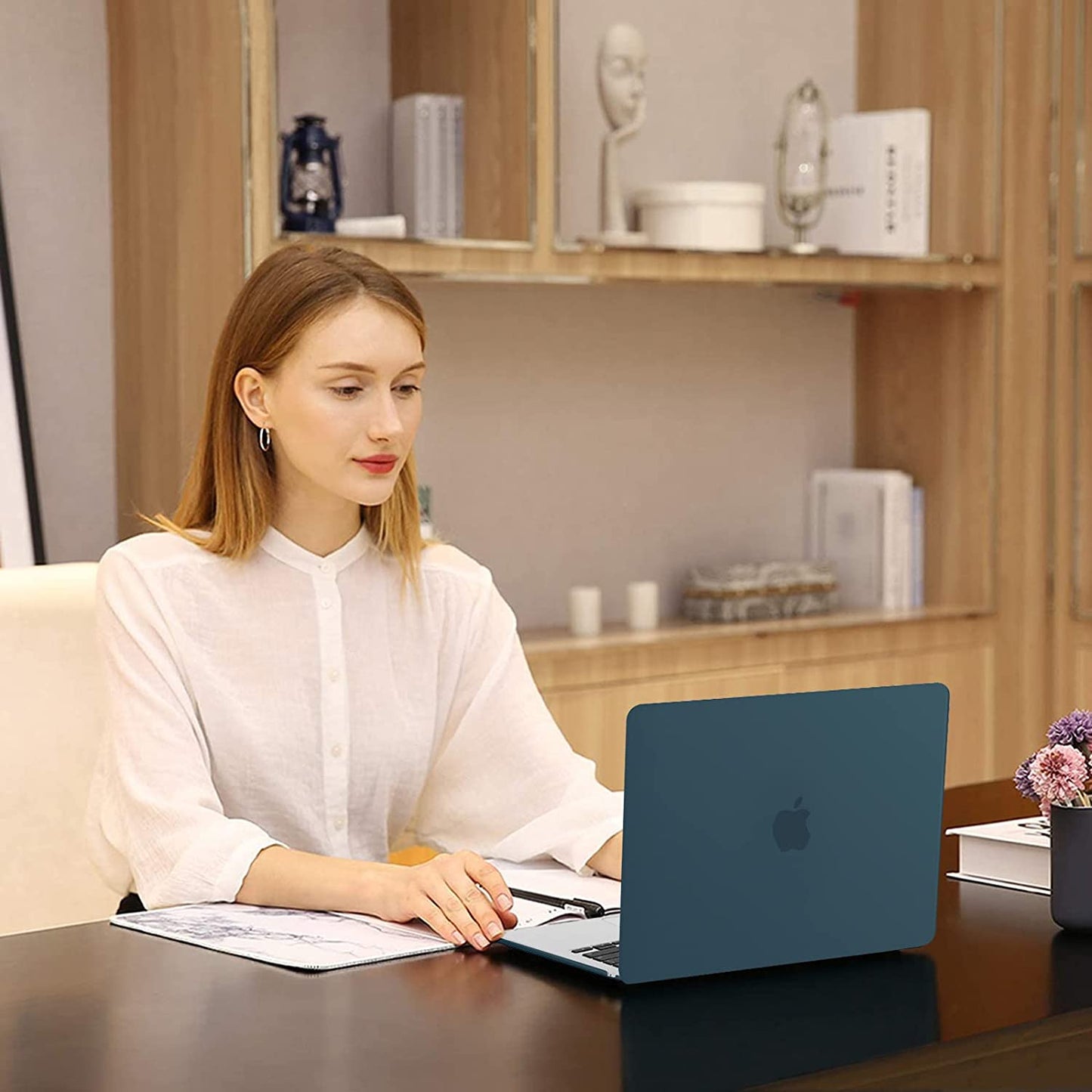 MOSISO Compatible with MacBook Air 13.6 inch Case 2023 2022 Release M2 A2681 Chip with Liquid Retina Display & Touch ID, Protective Plastic Hard Shell Case & Keyboard Cover Skin, Teal Green iMosiso