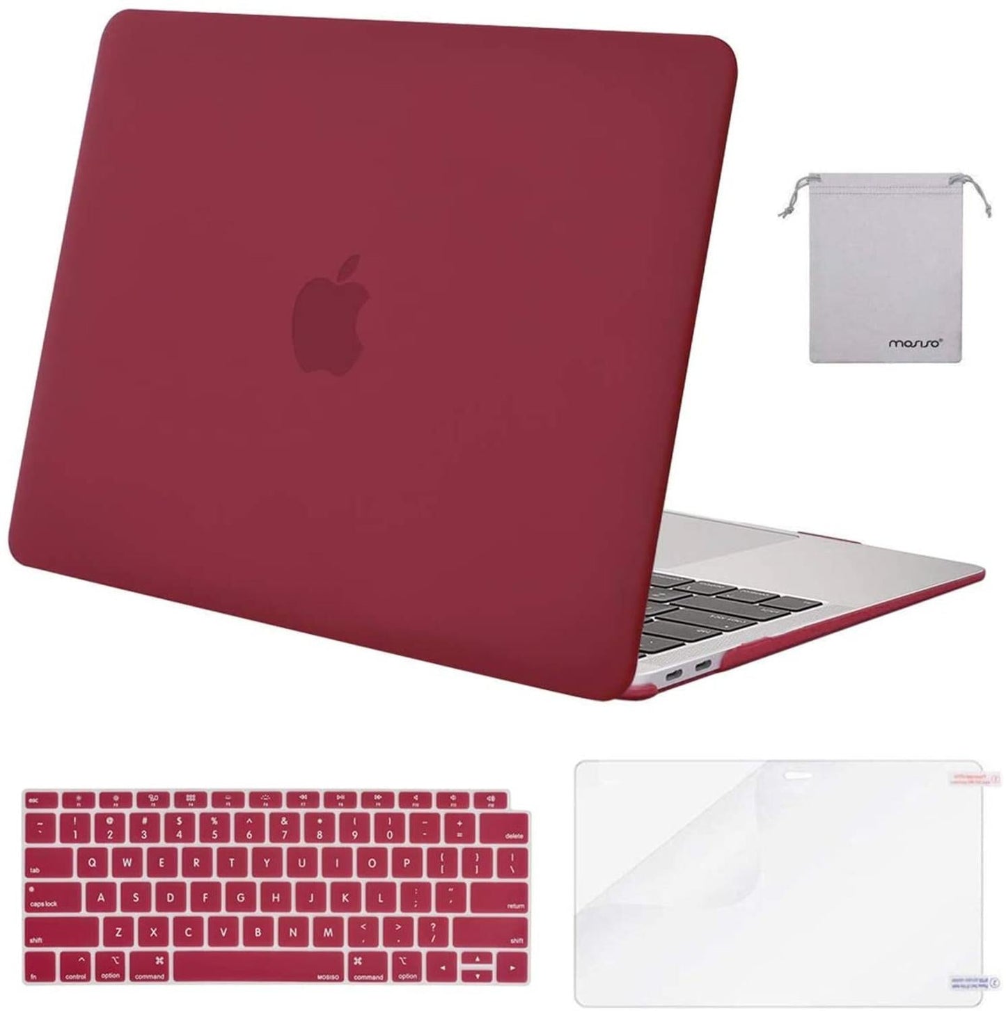 MOSISO MacBook Air 13 inch Case 2020 2019 2018 Release A2337 M1 A2179, Plastic Hard Shell&Keyboard Cover&Screen Protector&Storage Bag Compatible with MacBook Air 13 inch Retina iMosiso