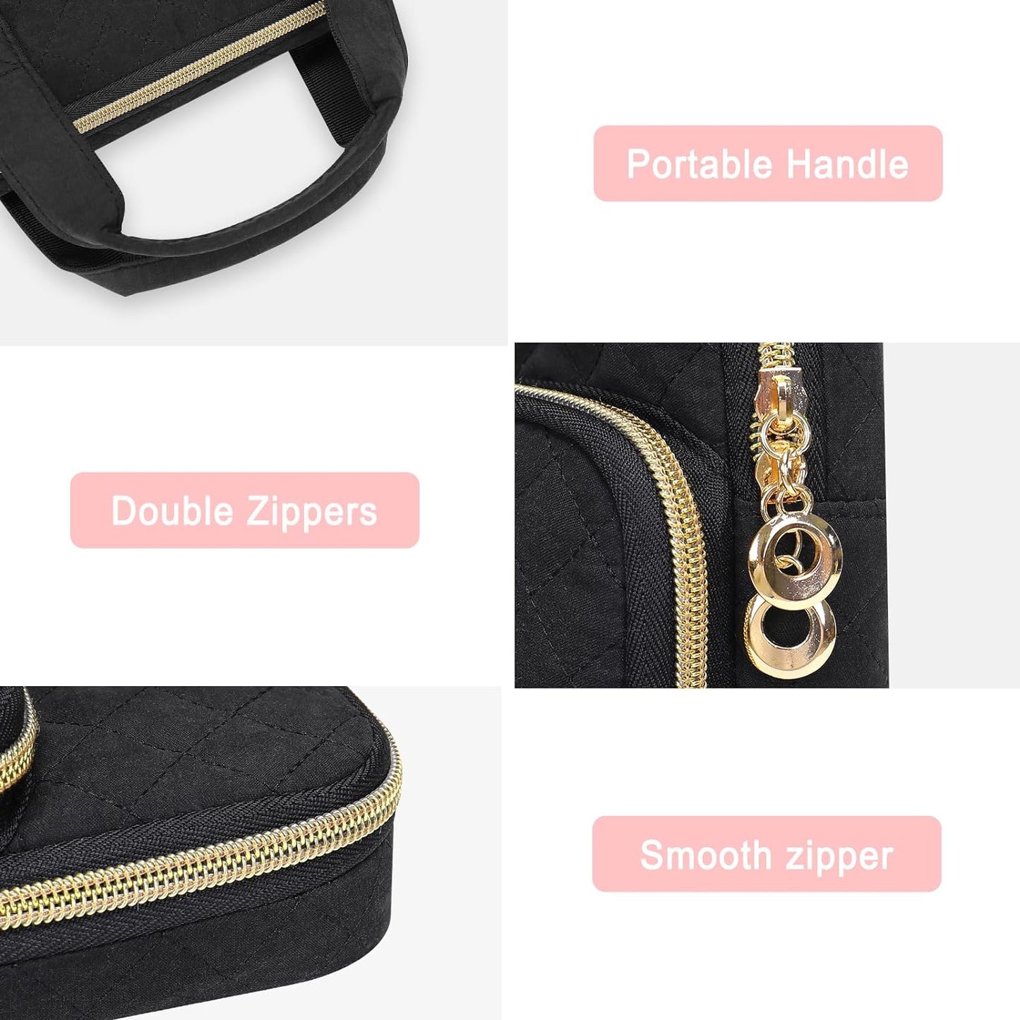 MOSISO 360 Protective Laptop Sleeve Compatible with MacBook Air 15 inch M3 M2 2024 2023/Pro 16 M3 M2 M1 2023-2019, 15-15.6 inch Notebook, Square Quilted Bag with 2 Pockets&Handle&Belt, Black iMosiso