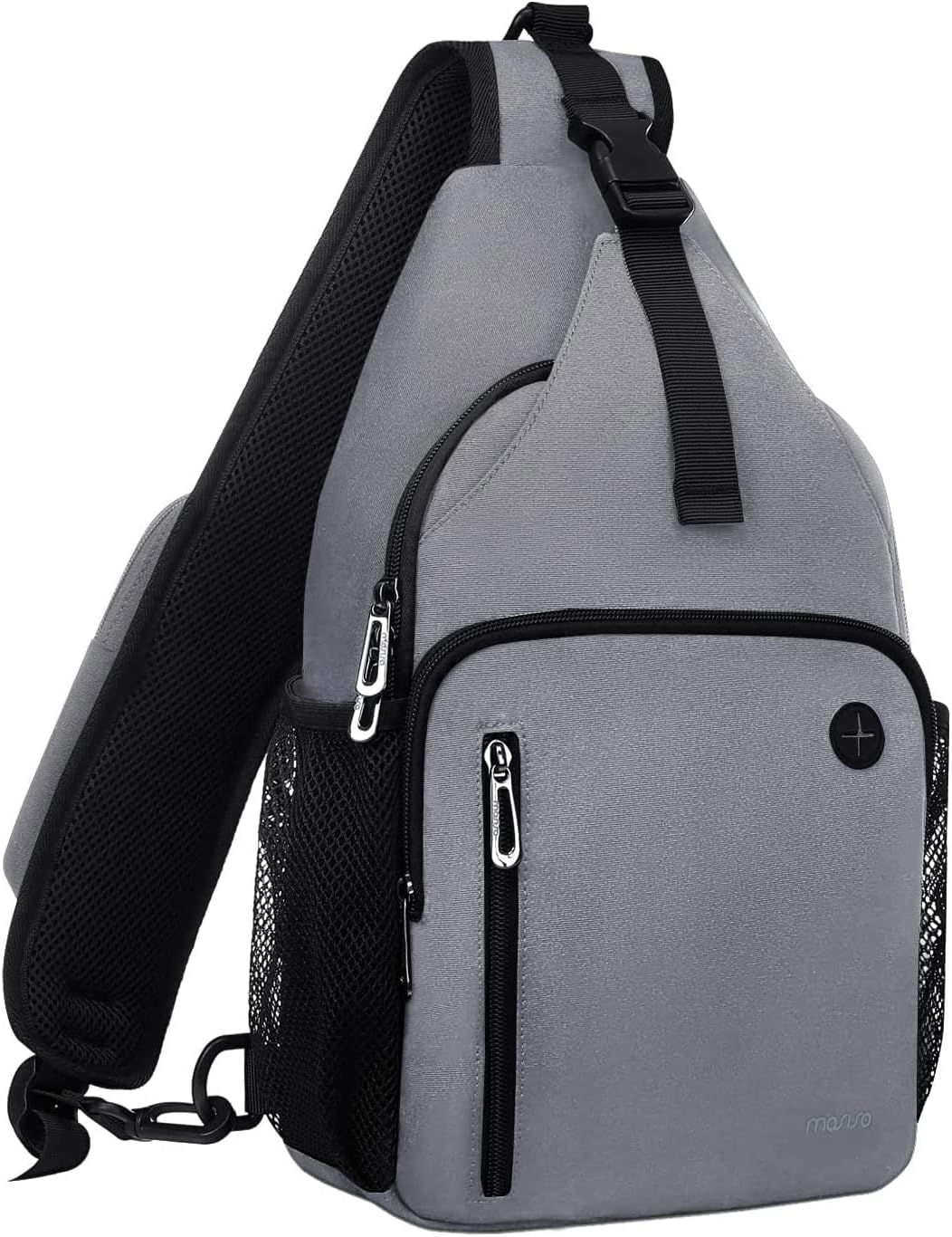 MOSISO Sling Backpack Bag, Crossbody Shoulder Bag Travel Hiking Daypack Chest Bag with Front Square Pocket&USB Charging Port,Gray iMosiso
