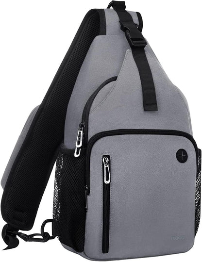MOSISO Sling Backpack Bag, Crossbody Shoulder Bag Travel Hiking Daypack Chest Bag with Front Square Pocket&USB Charging Port,Gray iMosiso