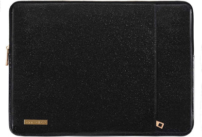 MOSISO Laptop Sleeve Compatible with MacBook Air/Pro,13-13.3 inch Notebook,Compatible with MacBook Pro 14 inch 2023-2021 M2 A2779 A2442 M1, PU Leather Vertical Padded Bag Waterproof Case, Black iMosiso