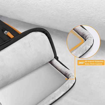 MOSISO 360 Protective Laptop Sleeve Compatible with MacBook Air/Pro, 13-13.3 inch Notebook, Compatible with MacBook Pro 14 inch M2 M1 2023-2021, Side Open Bag with 4 Zipper Pockets&Handle&Belt, Black iMosiso