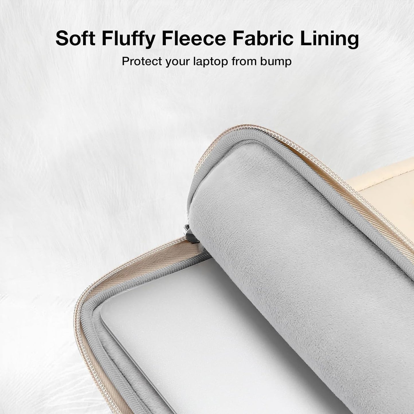 MOSISO Puffy Laptop Sleeve 13-14 inch, Compatible with MacBook Air/Pro 13.3, HP, Dell, Lenovo, Asus Notebook, Rectangle Quilted Puffer Laptop Carrying Case, Laptop Sleeve Case for Women, Sand iMosiso