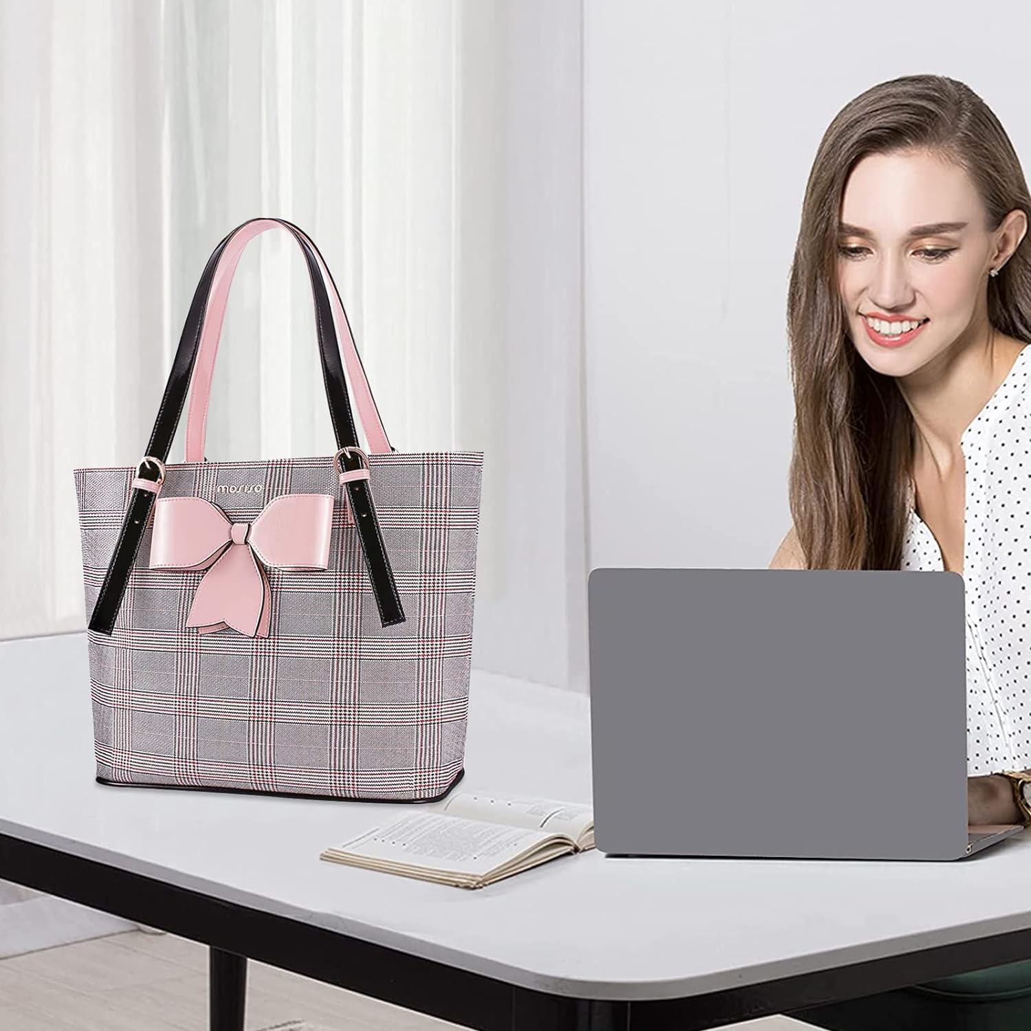 MOSISO Laptop Bag for Women Compatible with MacBook Air/Pro, 13