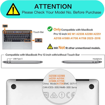 MOSISO Compatible with MacBook Pro 13 inch Case M2 2023, 2022, 2021-2016 A2338 M1 A2251 A2289 A2159 A1989 A1708 A1706, Plastic Hard Case & 360 Protective Sleeve Bag & Keyboard Skin, Black iMosiso